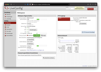 LiveConfig Endkunden Ansicht
